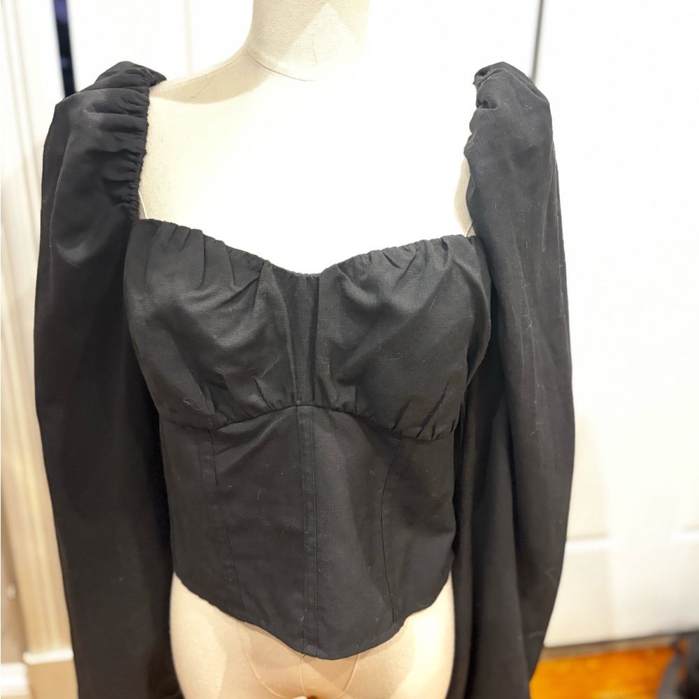 & Other Stories Black Textured Top